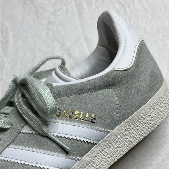 Adidas Green and White Sneakers with Suede Upper - Picture 5 of 15